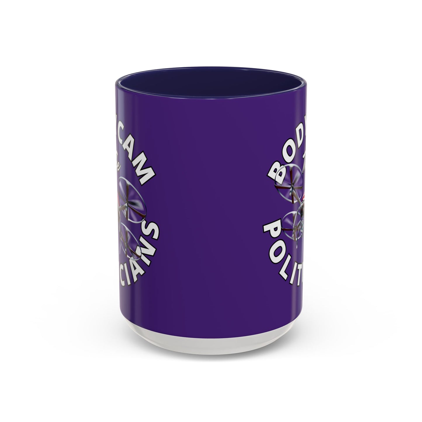 Bodycam the Politicians Drone Dark Purple Accent Mug by theGreenDragonTavern.shop