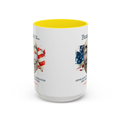 Ronald Reagan Freedom Vendetta White Accent Mug by theGreenDragonTavern.shop