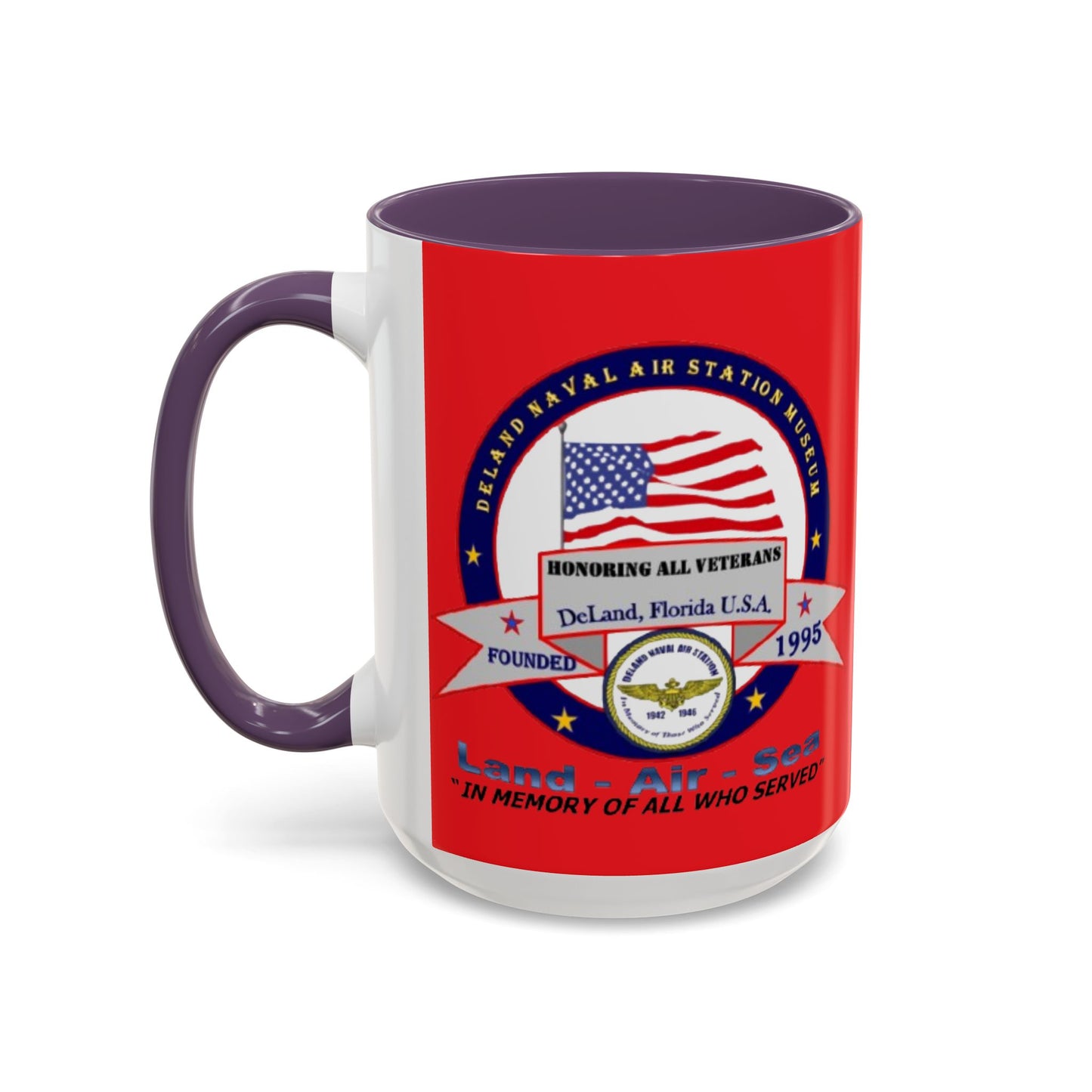DNASM 2-sided, Founding & Student Art Red Accent Mug by theGreenDragonTavern.shop