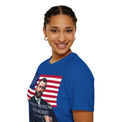 "Traitors and Patriots" Ulysses Grant Dark colors Unisex T-Shirt by theGreenDragonTavern.shop