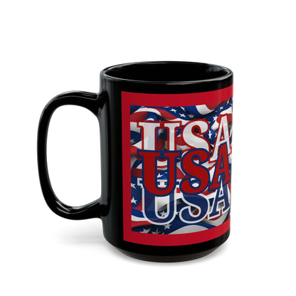 USA Red font Center Patriot Red Mug by theGreenDragonTavern.shop