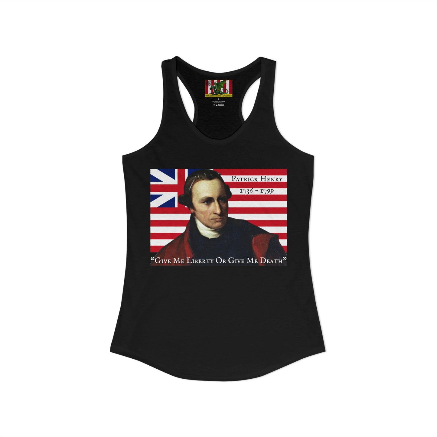 Patrick Henry Women's Racerback Tank Top by theGreenDragonTavern.shop