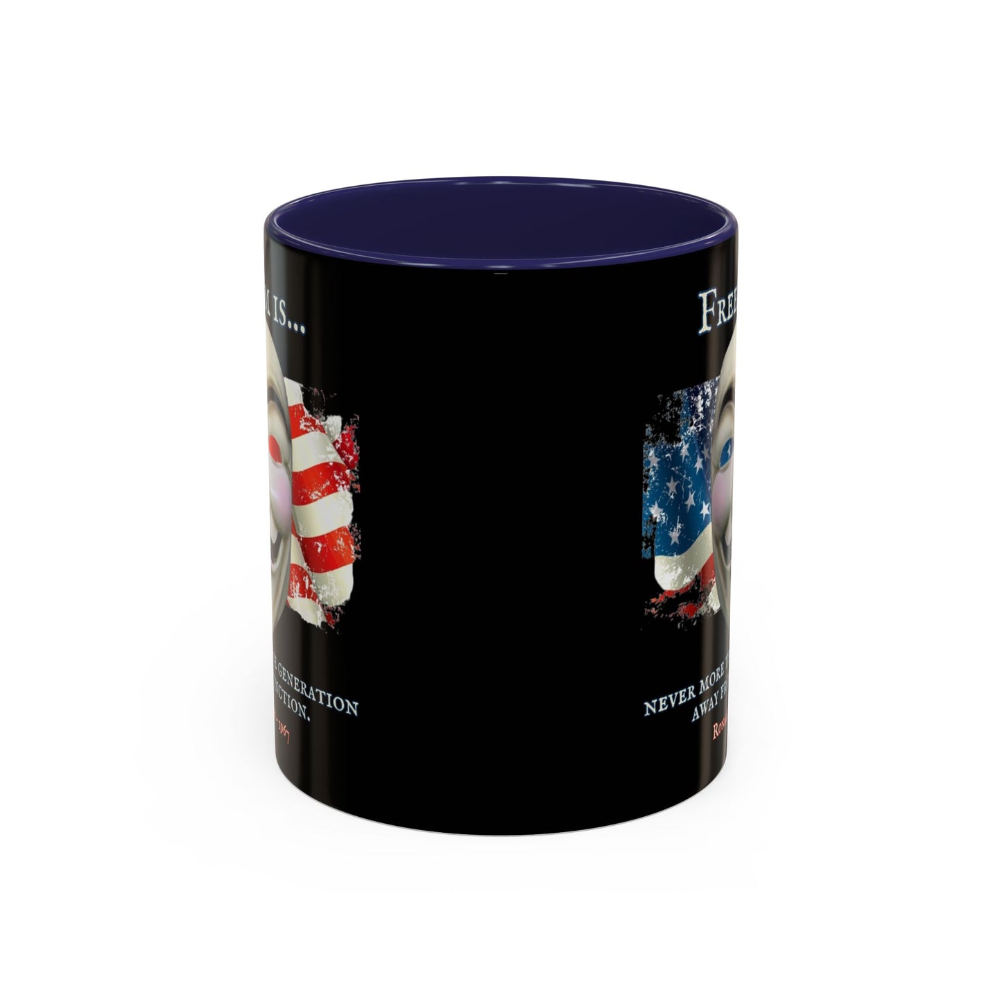 Ronald Reagan Freedom Vendetta Black Accent Mug by theGreenDragonTavern.shop