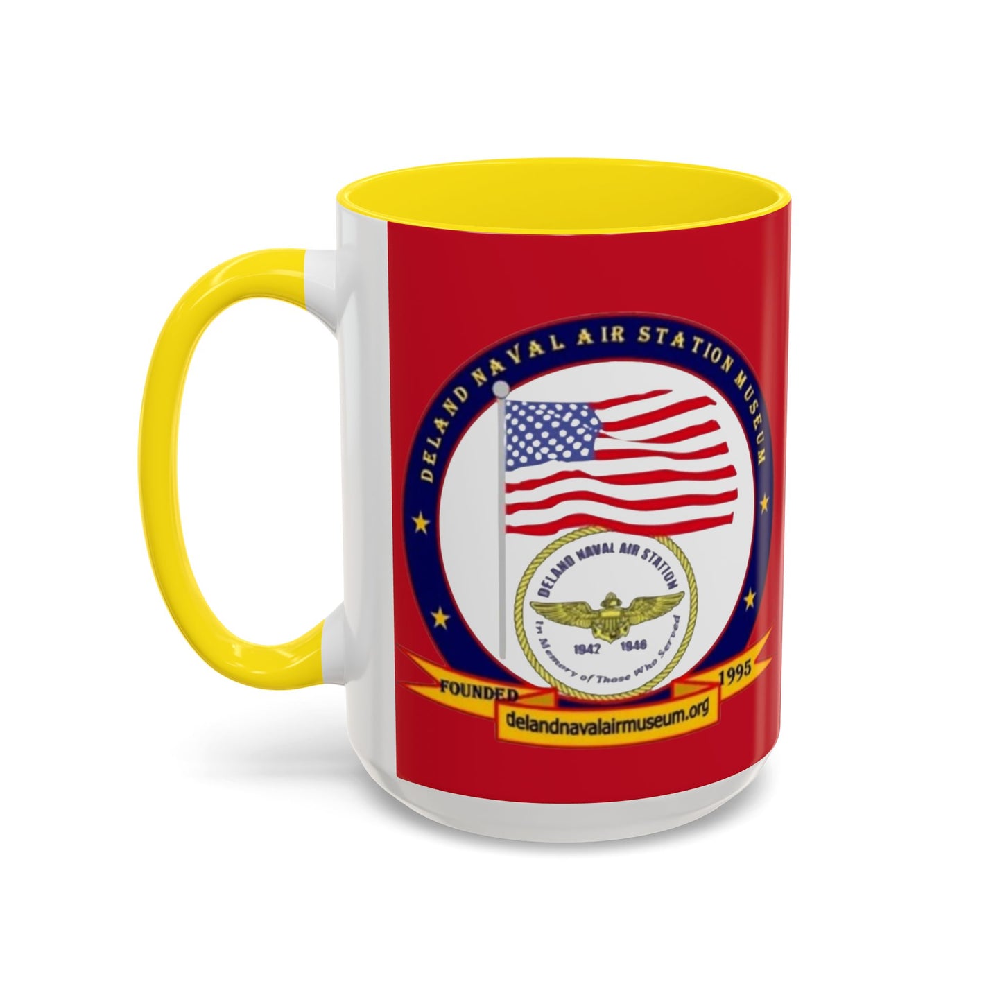 DeLand Naval Air Station Museum Red Accent Mug by theGreenDragonTavern.shop