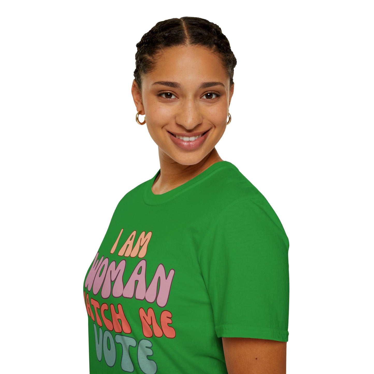 I Am Woman Watch Me Vote Dark colors Unisex T-Shirt by theGreenDragonTavern.shop