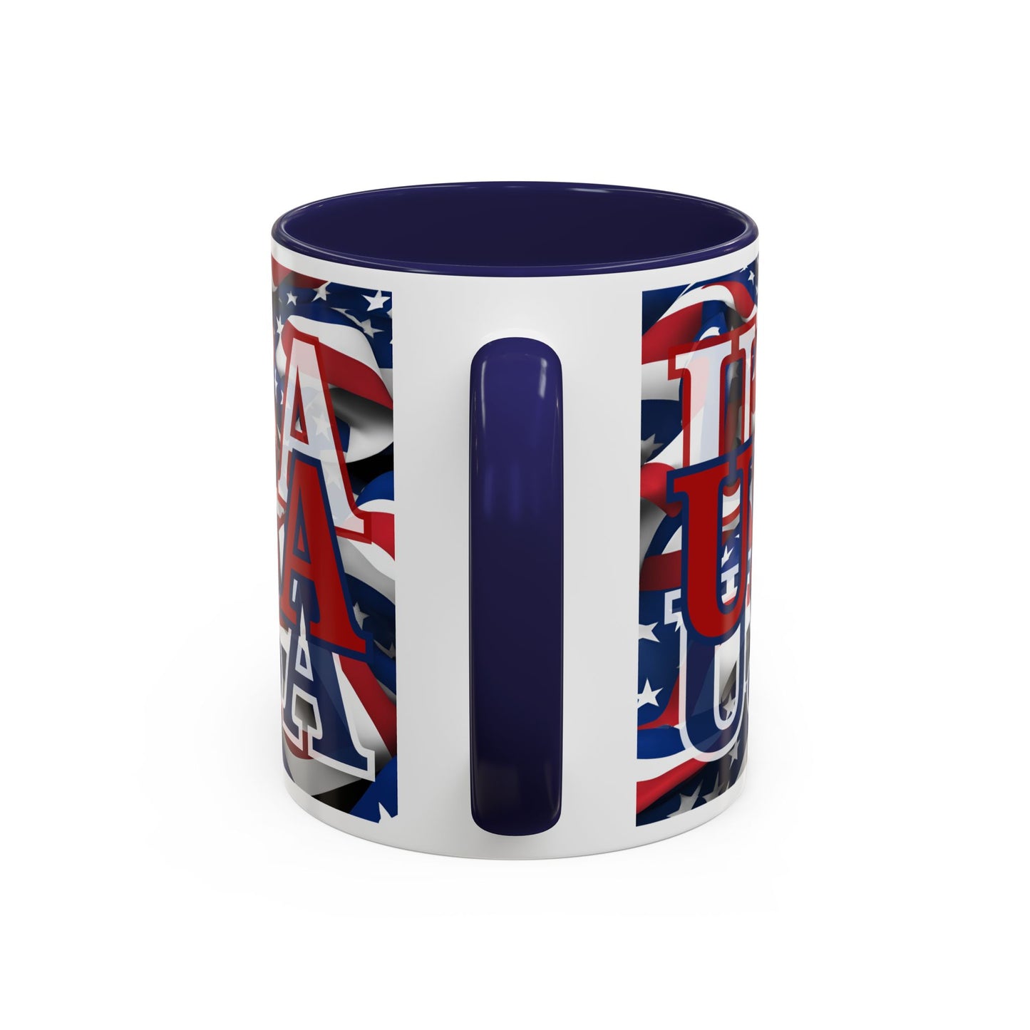 USA Red font Center Patriot White Accent Mug by theGreenDragonTavern.shop