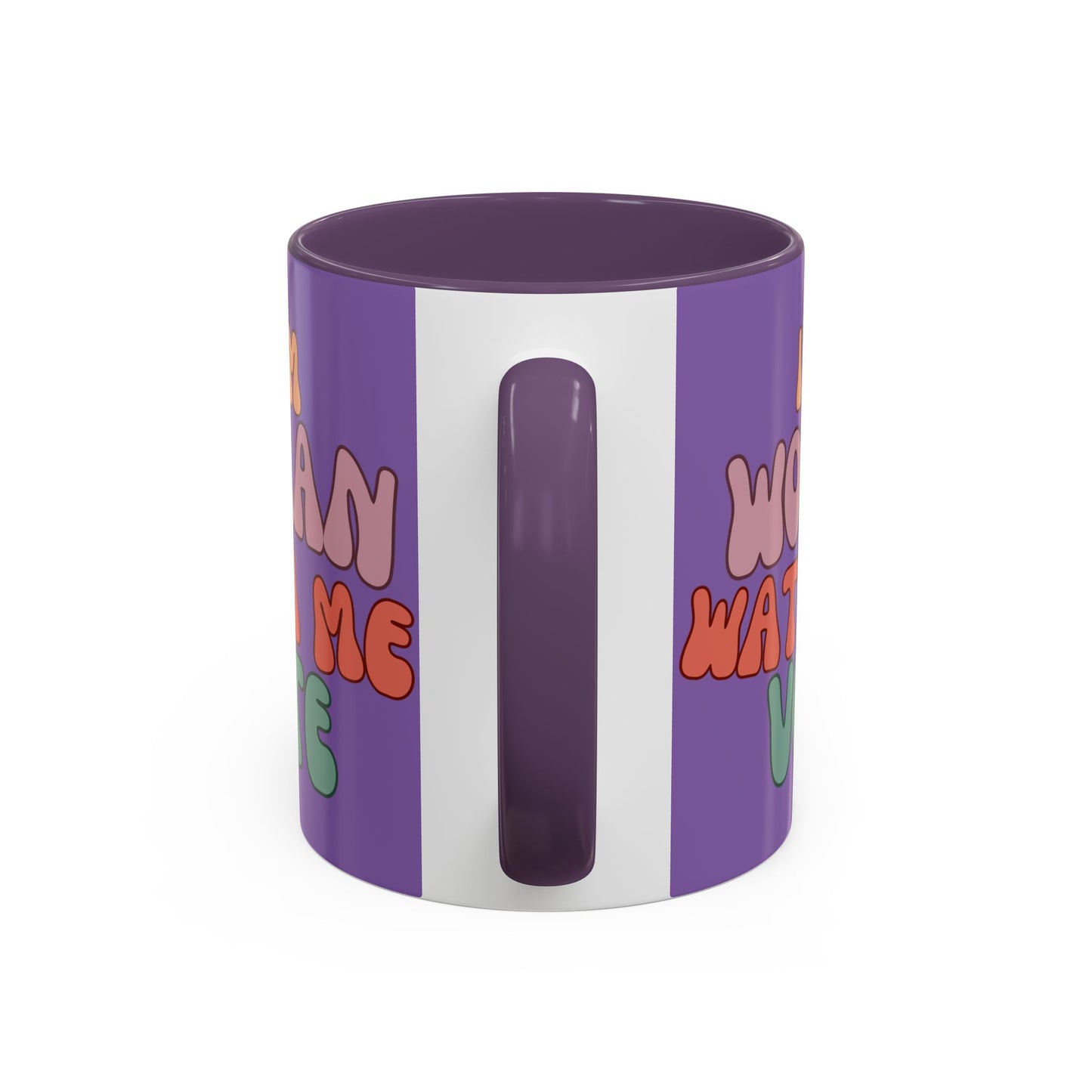 I Am Woman Watch Me Vote Light Purple Accent Mug by theGreenDragonTavern.shop