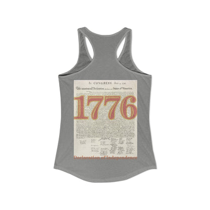 Declaration of Independence Women's Racerback Tank Top by theGreenDragonTavern.shop