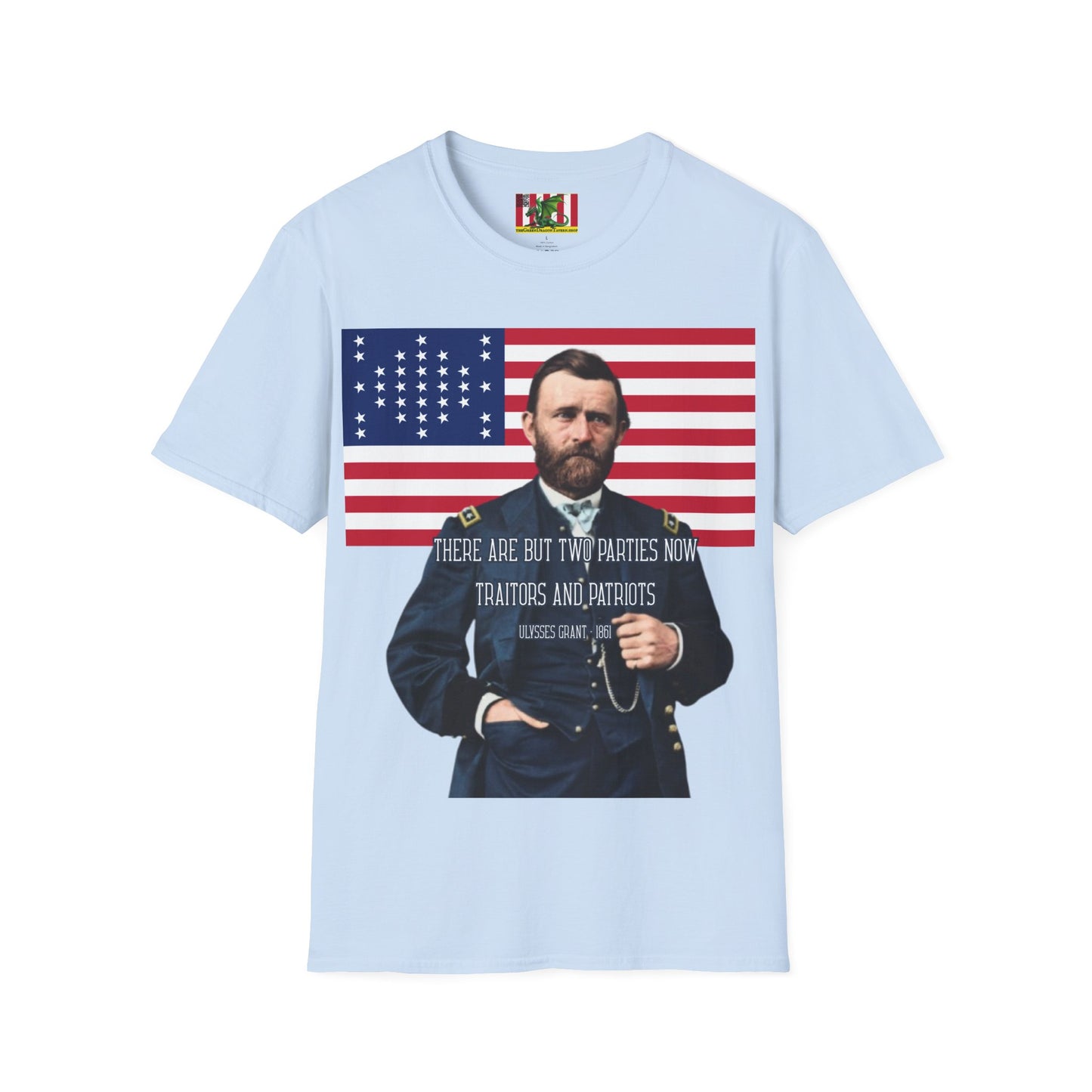"Traitors and Patriots" Ulysses Grant Light colors Unisex T-Shirt by theGreenDragonTavern.shop