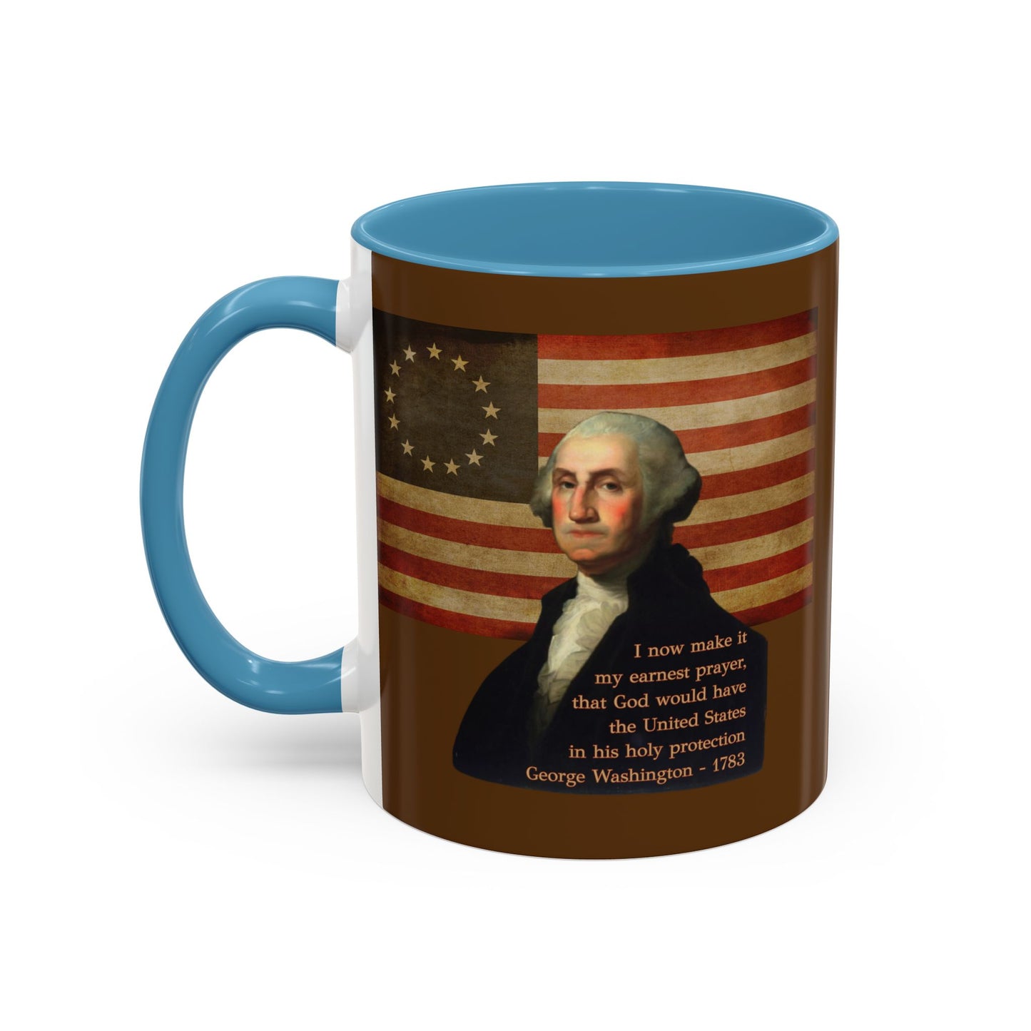Washington's Earnest Prayer Brown Accent Mug by theGreenDragonTavern.shop