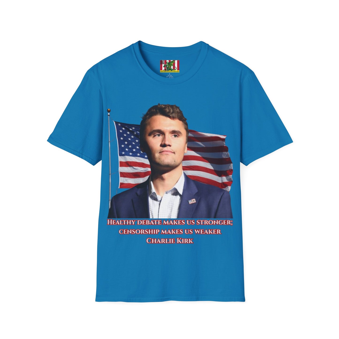 Charlie Kirk, Healthy Debate Dark colors Unisex T-Shirt by theGreenDragonTavern.shop