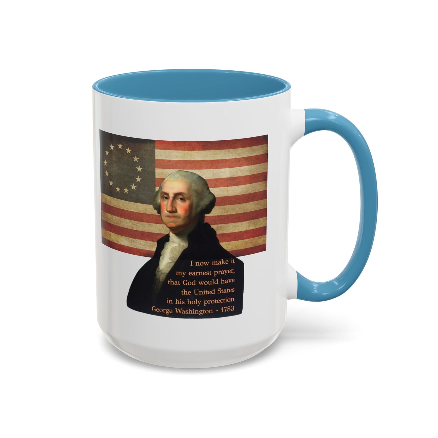 Washington's Earnest Prayer White Accent Mug by theGreenDragonTavern.shop