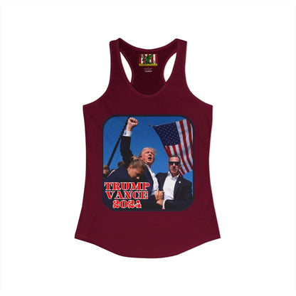 Trump and Vance 2024 Women's Racerback Tank Top by theGreenDragonTavern.shop