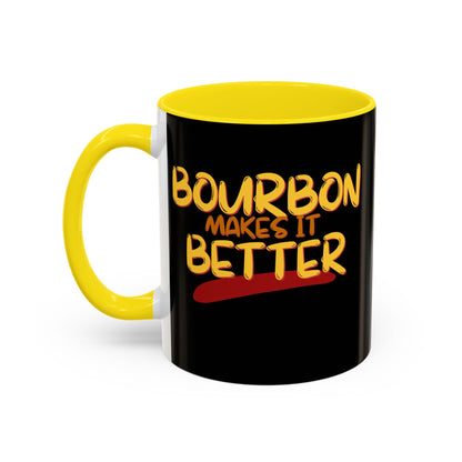 Bourbon makes it better Accent Mug by theGreenDragonTavern.shop