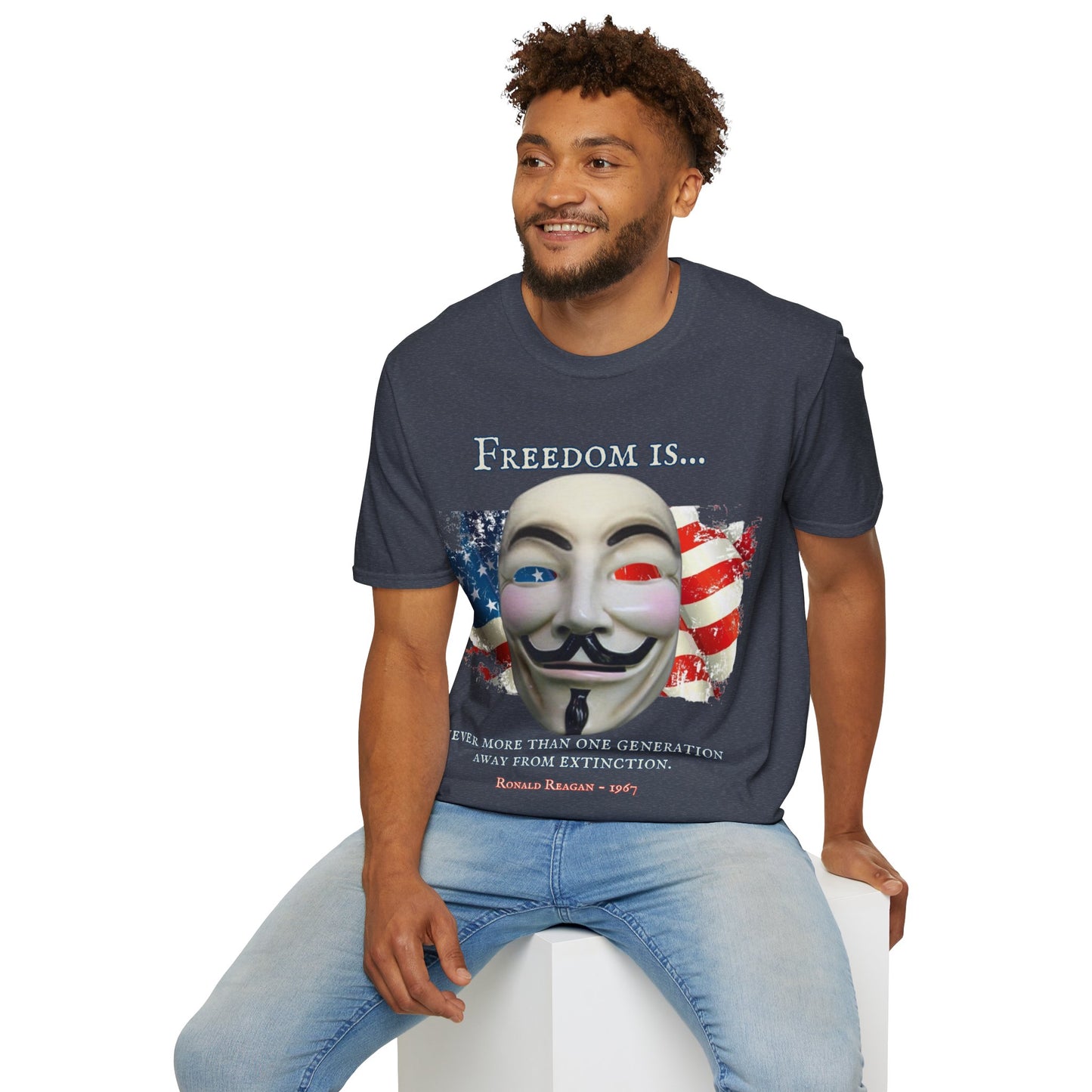 Ronald Reagan Freedom Vendetta Dark colors Unisex T-Shirt by theGreenDragonTavern.shop