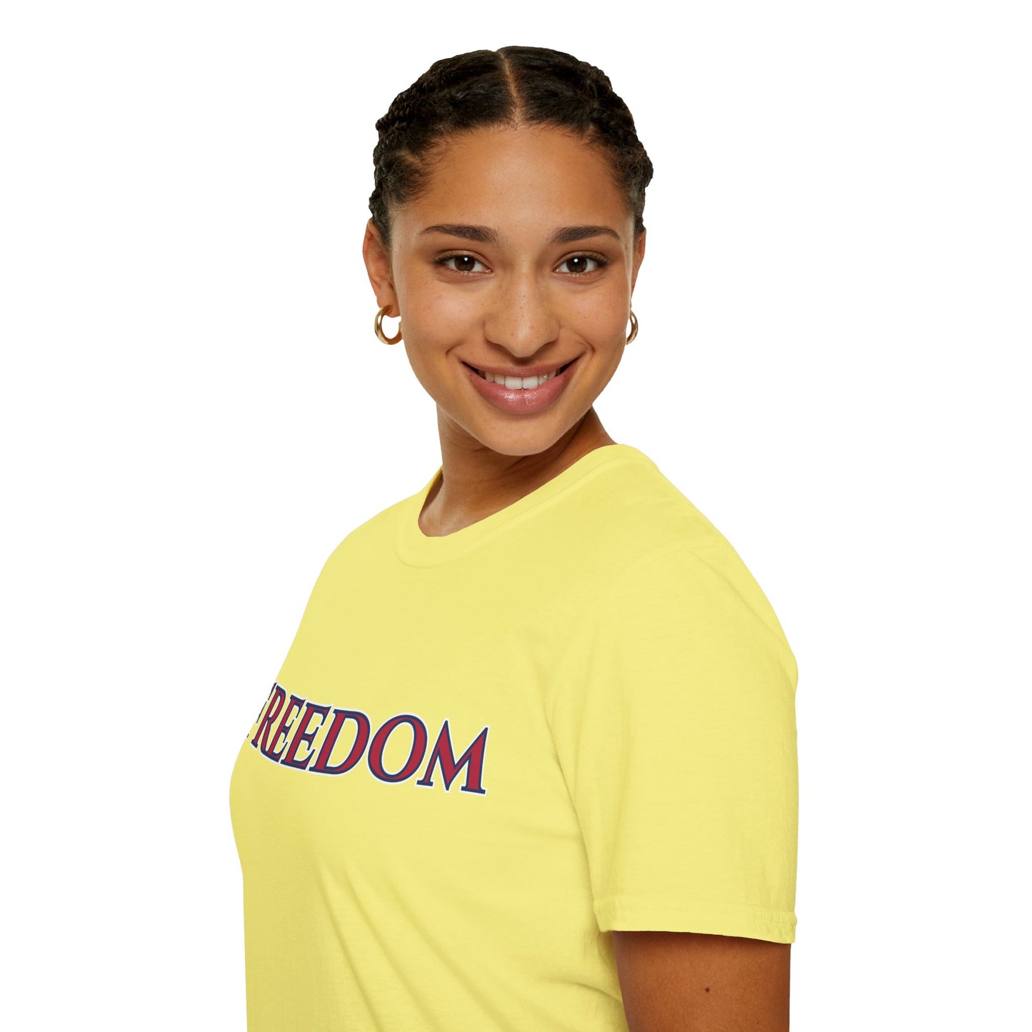 Freedom, Red font, Light colors Unisex T-Shirt by theGreenDragonTavern.shop