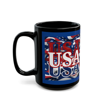 USA White font Center Patriot Blue Mug by theGreenDragonTavern.shop