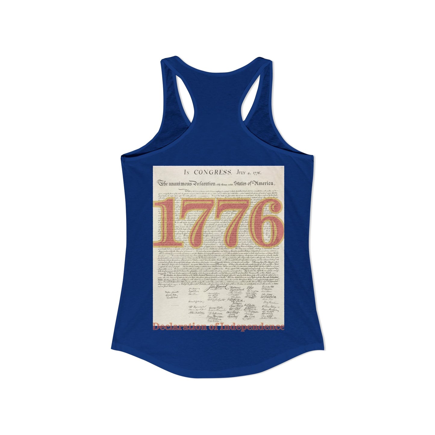 Declaration of Independence Women's Racerback Tank Top by theGreenDragonTavern.shop