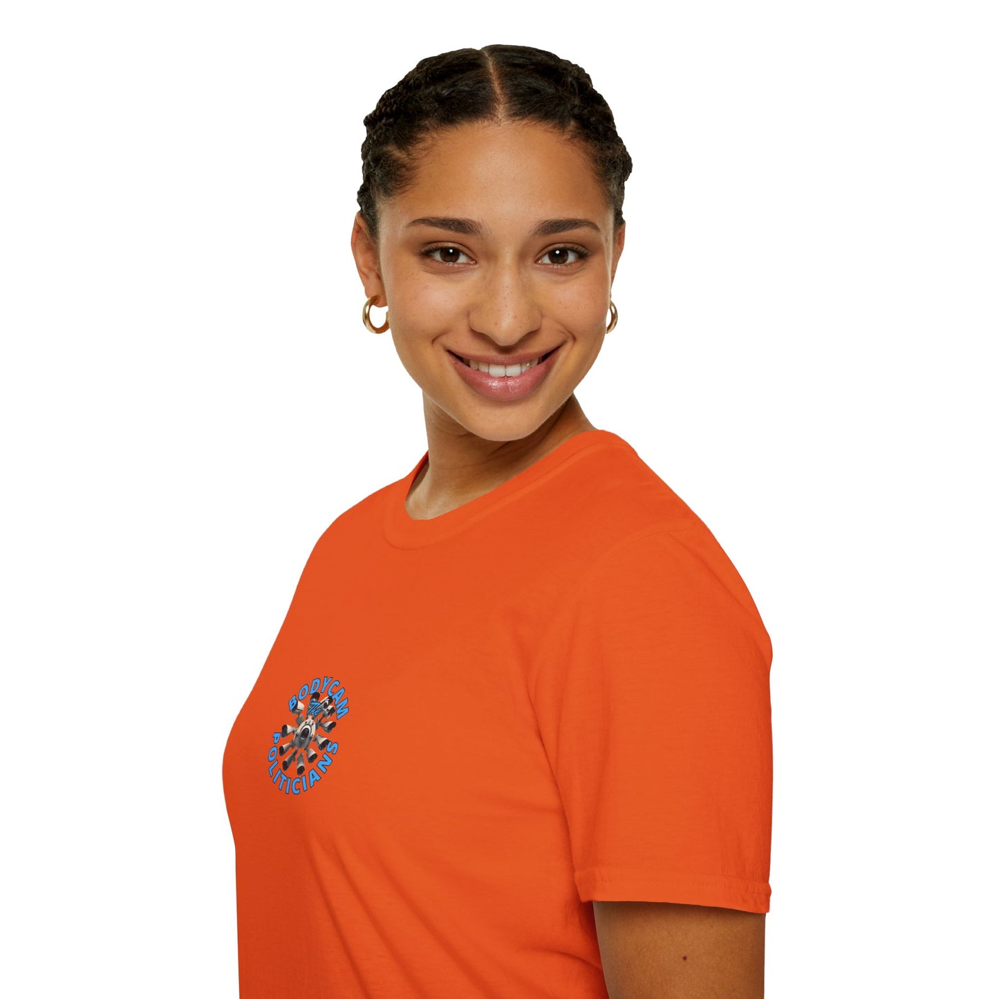 2-sided, Bodycam the Politicians Cameras Light colors Unisex T-Shirt by theGreenDragonTavern.shop