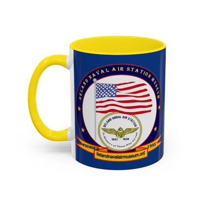 DeLand Naval Air Station Museum Blue Accent Mug by theGreenDragonTavern.shop