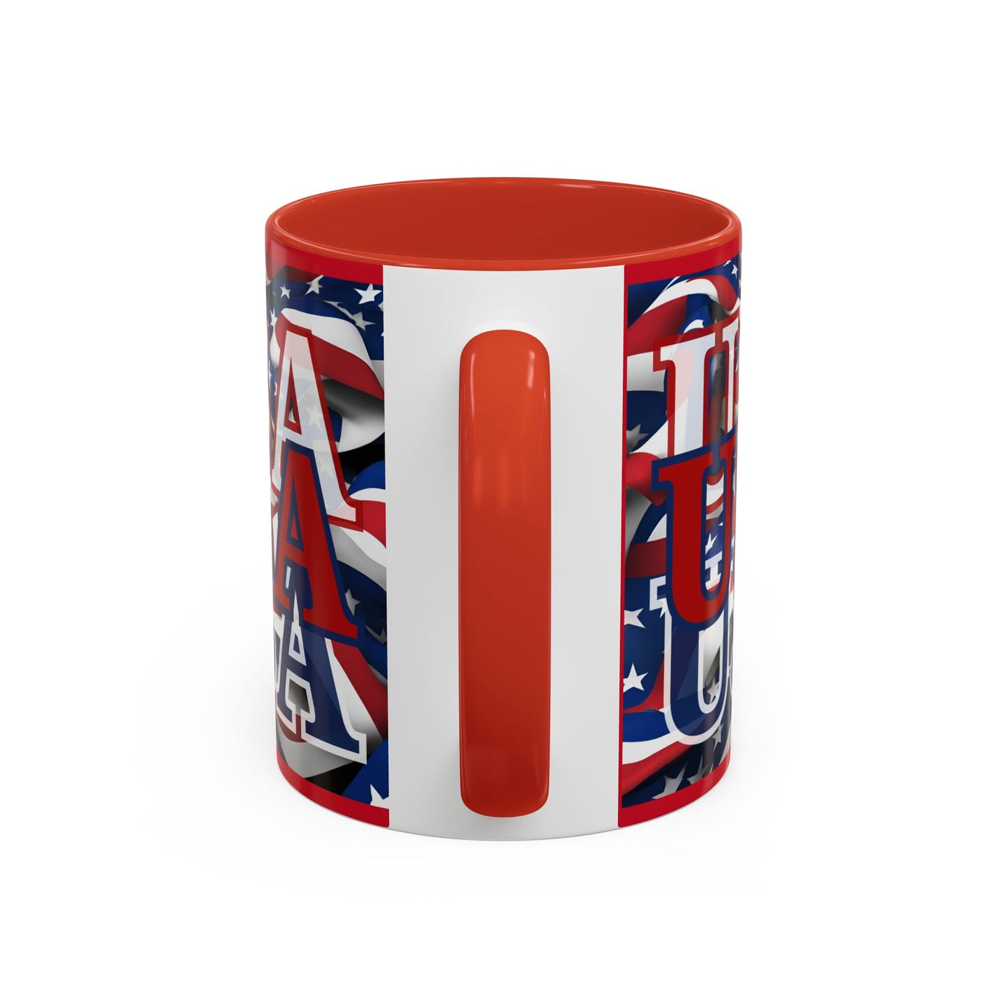 USA Red font Center Patriot Red Accent Mug by theGreenDragonTavern.shop