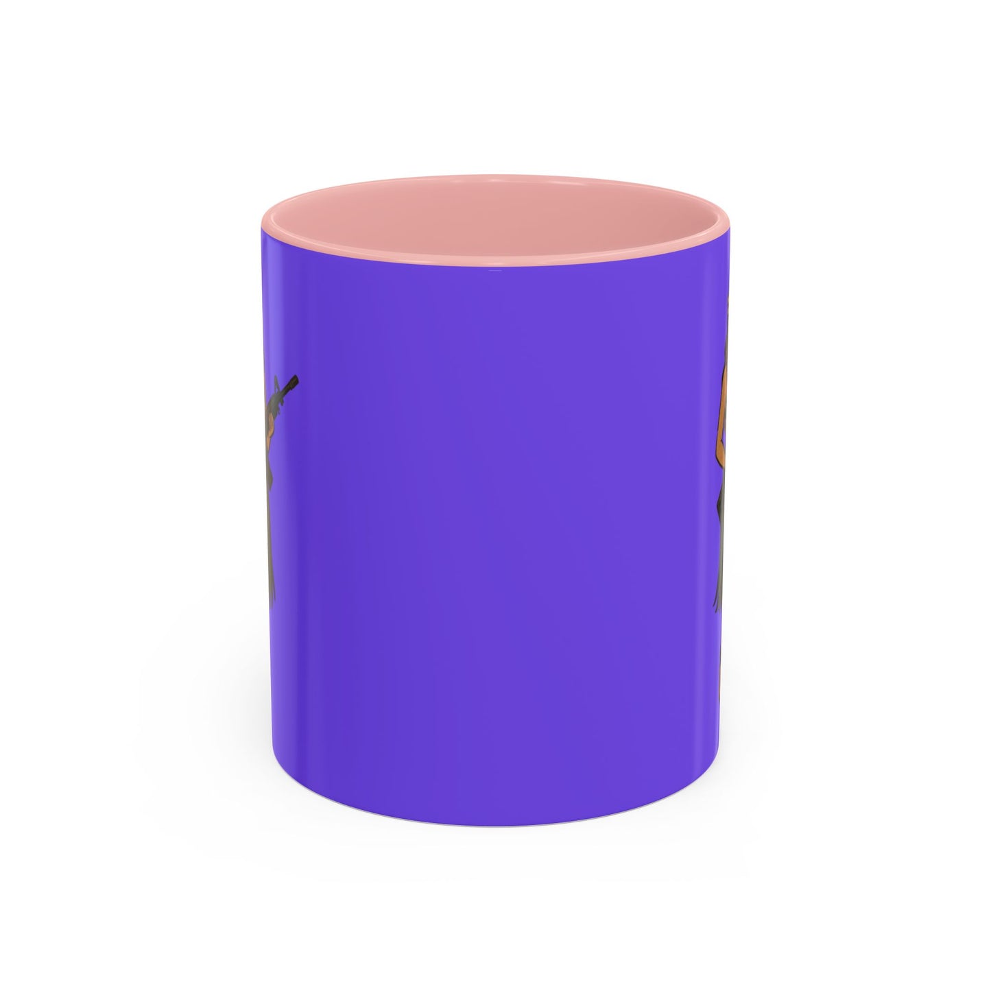 Hula Girl Packin' Heat Light Purple Accent Mug by theGreenDragonTavern.shop