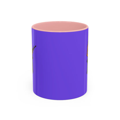 Hula Girl Packin' Heat Light Purple Accent Mug by theGreenDragonTavern.shop