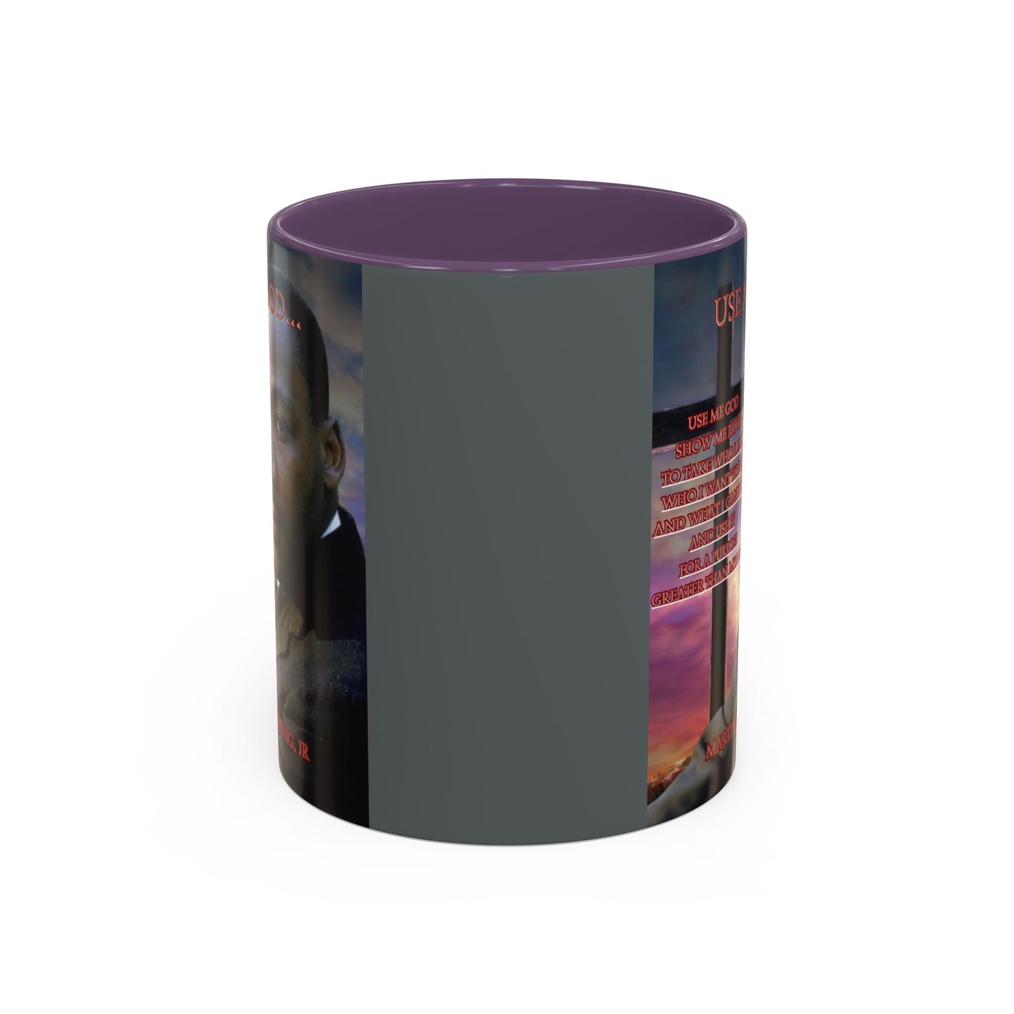 Use Me God, MLK Jr Grey Accent Mug by theGreenDragonTavern.shop