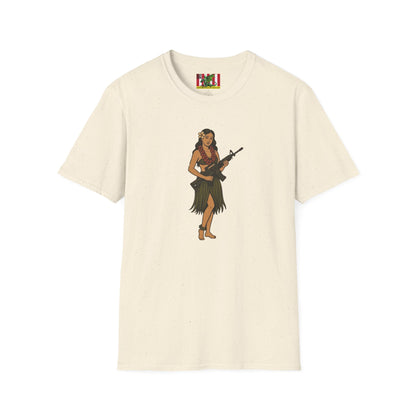 Hula Girl Packin' Heat Light colors Unisex T-Shirt by theGreenDragonTavern.shop