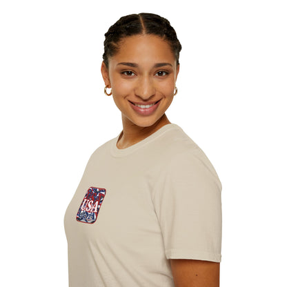 2-sided, Red WHITE and Blue USA Patriot Light colors Unisex T-Shirt by theGreenDragonTavern.shop