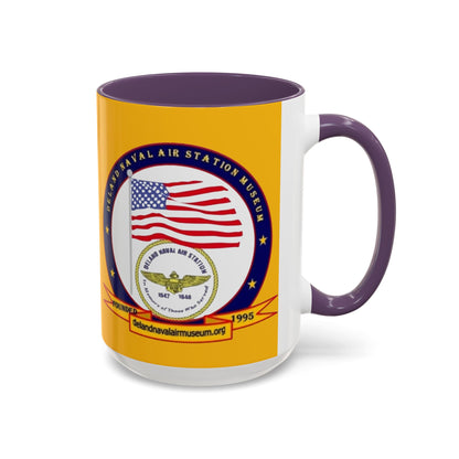 DeLand Naval Air Station Museum Yellow Accent Mug by theGreenDragonTavern.shop