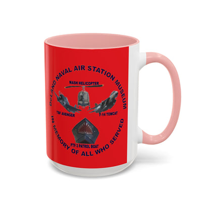 DNASM 2-sided, Founding & Student Art Red Accent Mug by theGreenDragonTavern.shop