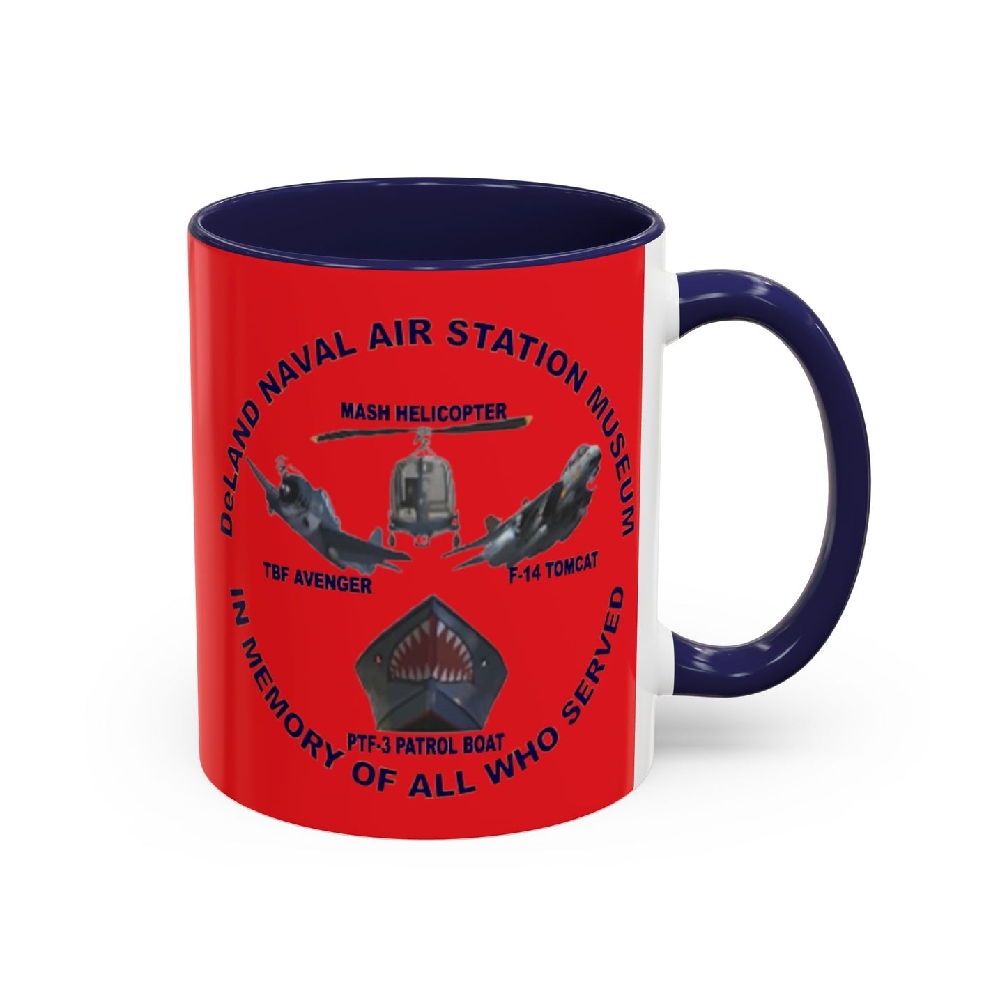 DNASM 2-sided, Founding & Student Art Red Accent Mug by theGreenDragonTavern.shop