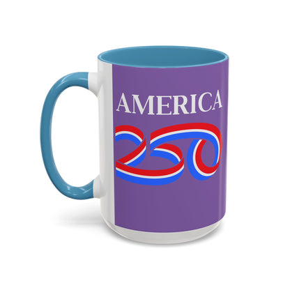 America 250 Light Purple Accent Mug by theGreenDragonTavern.shop