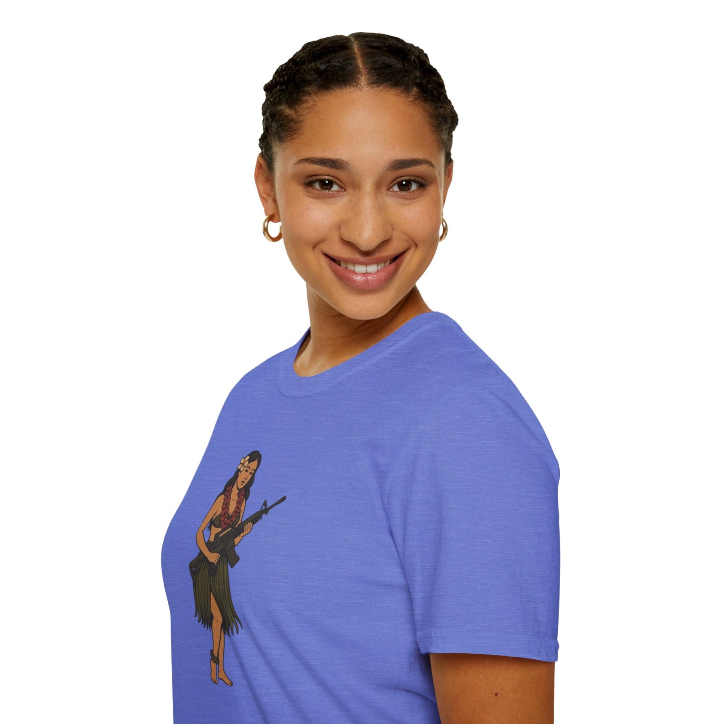 Hula Girl Packin' Heat Light colors Unisex T-Shirt by theGreenDragonTavern.shop