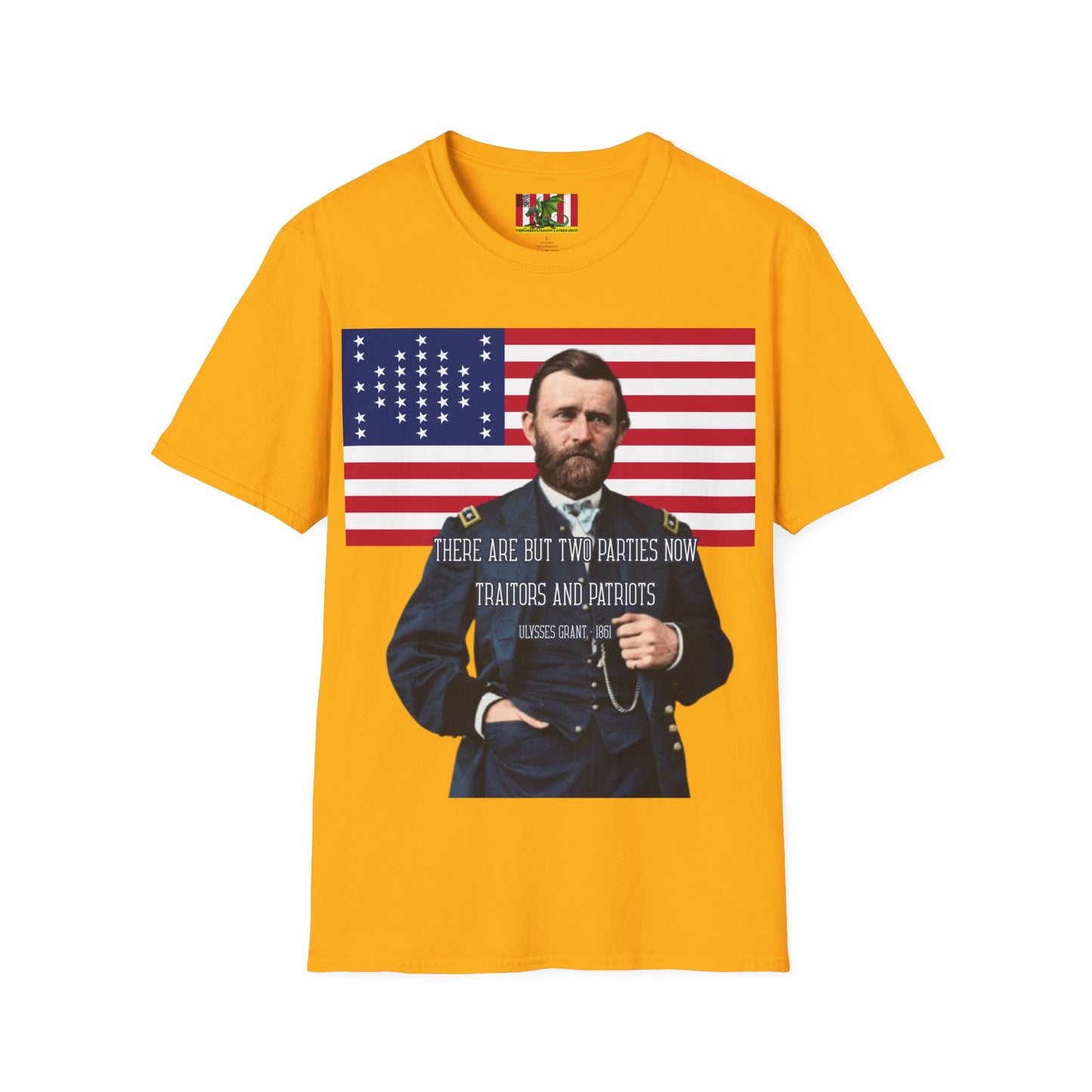 "Traitors and Patriots" Ulysses Grant Light colors Unisex T-Shirt by theGreenDragonTavern.shop