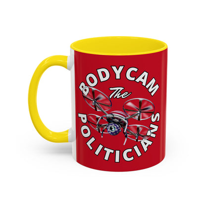 Bodycam the Politicians Drone Red Accent Mug by theGreenDragonTavern.shop