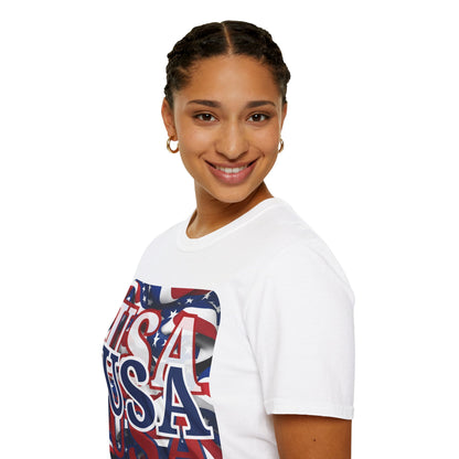 Red White and BLUE USA Patriot Light colors Unisex T-Shirt by theGreenDragonTavern.shop