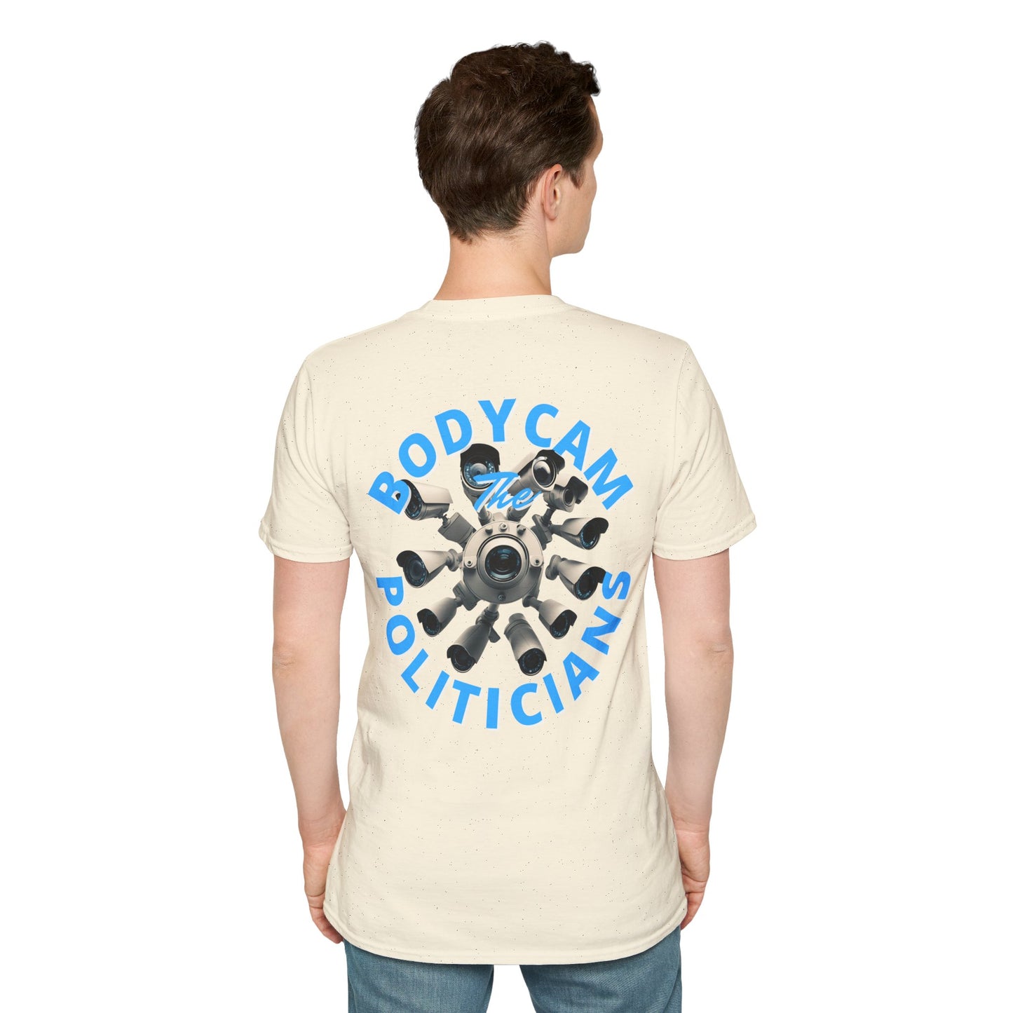 2-sided, Bodycam the Politicians Cameras Light colors Unisex T-Shirt by theGreenDragonTavern.shop