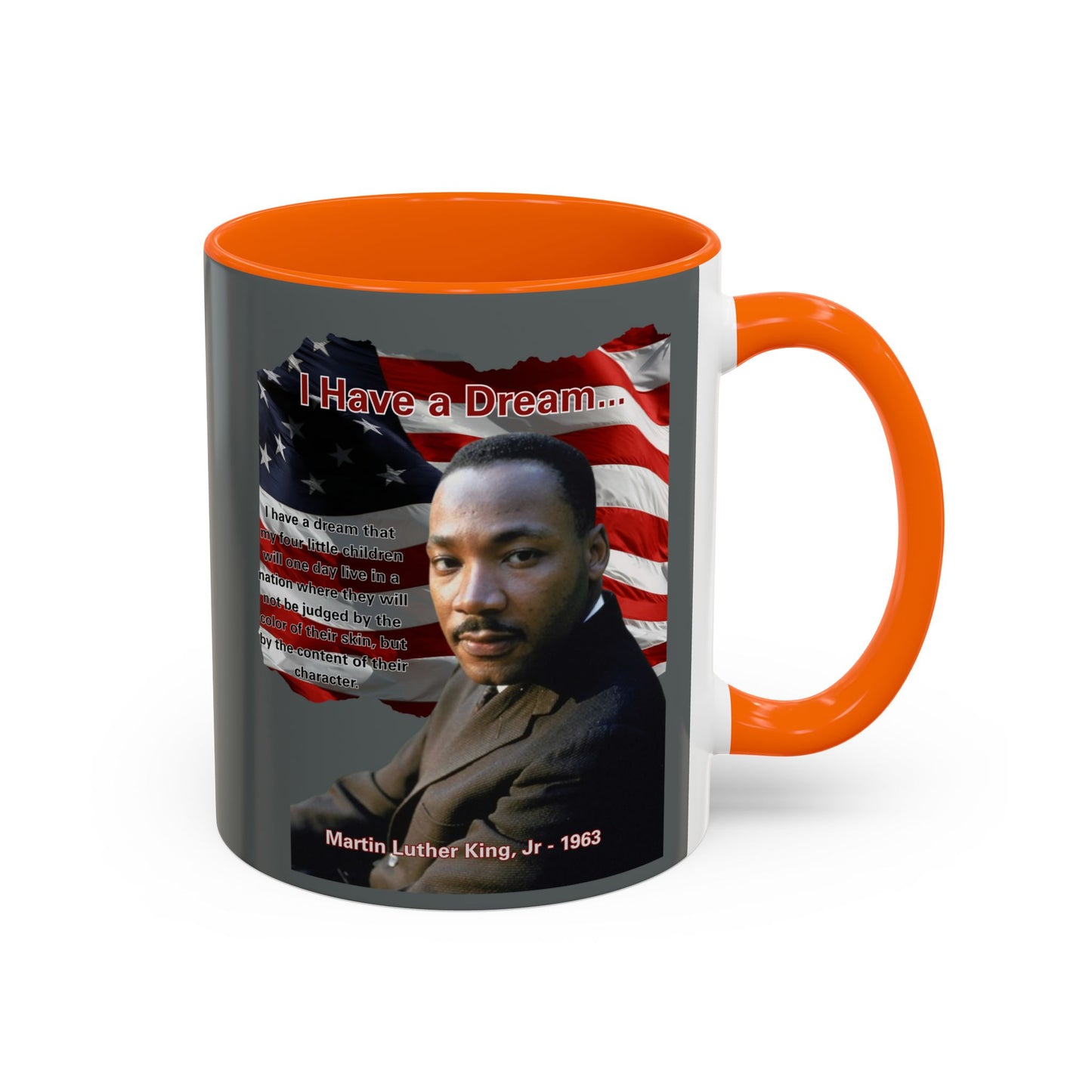 "I Have a Dream" MLKJr Grey Accent Mug by theGreenDragonTavern.shop