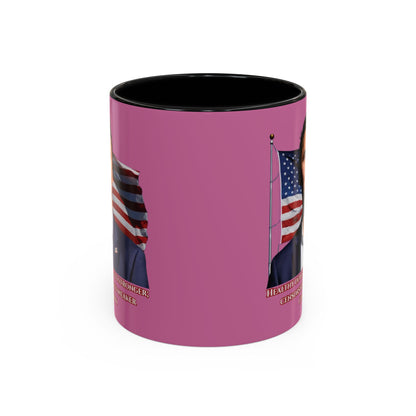 Charlie Kirk, Healthy Debate Pink Accent Mug by theGreenDragonTavern.shop