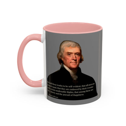 We hold these truths to be self-evident Grey Accent Mug by theGreenDragonTavern.shop