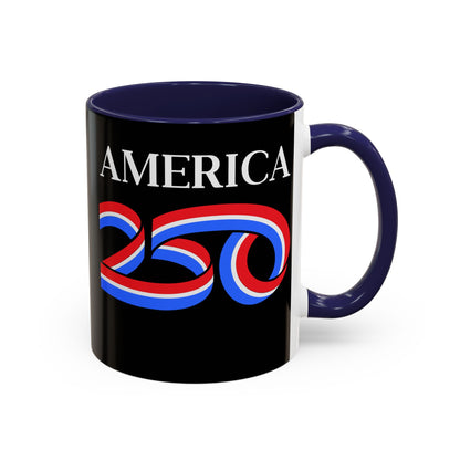 America 250 Black Accent Mug by theGreenDragonTavern.shop
