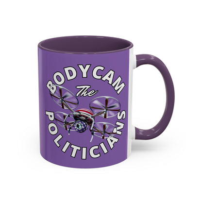 Bodycam the Politicians Drone Light Purple Accent Mug by theGreenDragonTavern.shop