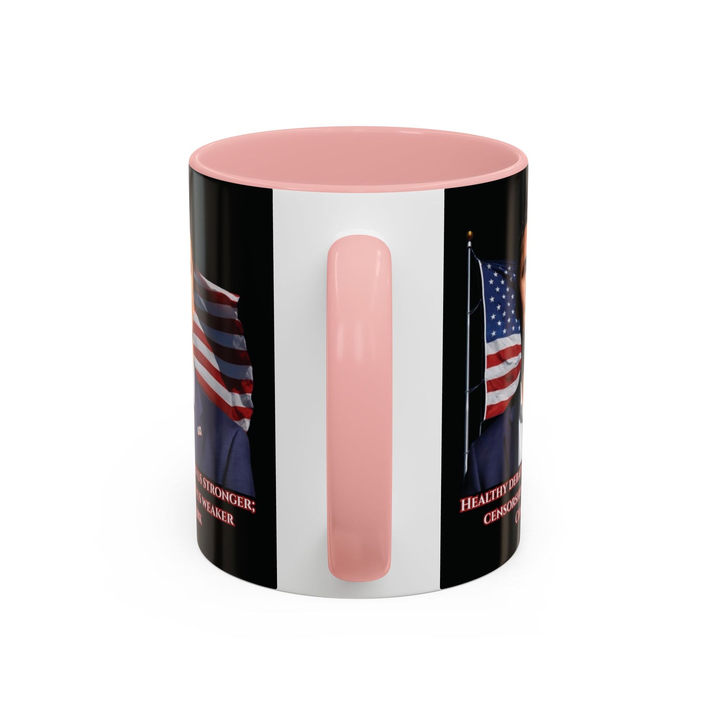 Charlie Kirk, Healthy Debate Black Accent Mug by theGreenDragonTavern.shop