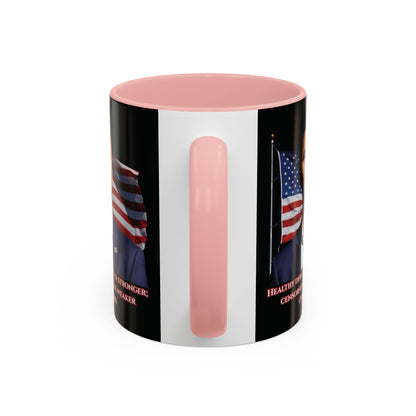 Charlie Kirk, Healthy Debate Black Accent Mug by theGreenDragonTavern.shop