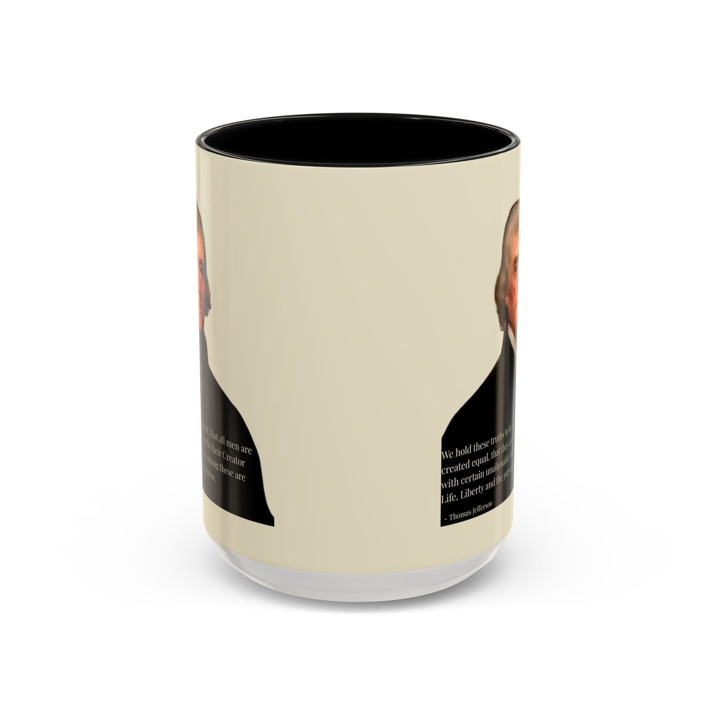 We hold these truths to be self-evident Parchment Yellow Accent Mug by theGreenDragonTavern.shop