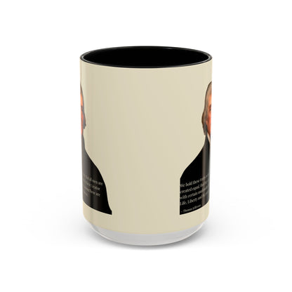 We hold these truths to be self-evident Parchment Yellow Accent Mug by theGreenDragonTavern.shop