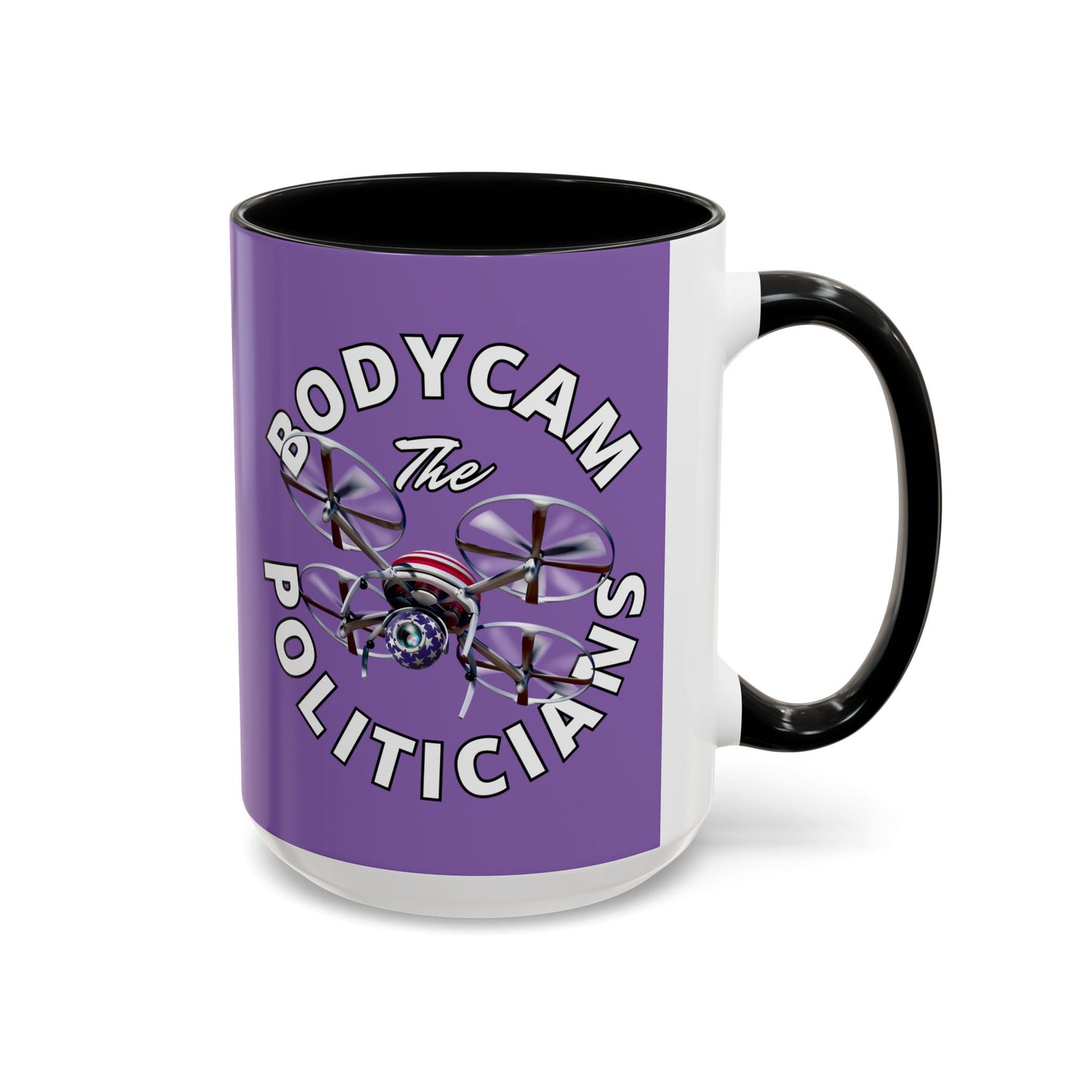 Bodycam the Politicians Drone Light Purple Accent Mug by theGreenDragonTavern.shop