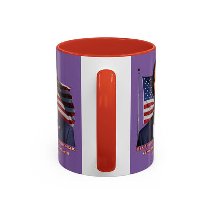 Charlie Kirk, Healthy Debate Light Purple Accent Mug by theGreenDragonTavern.shop